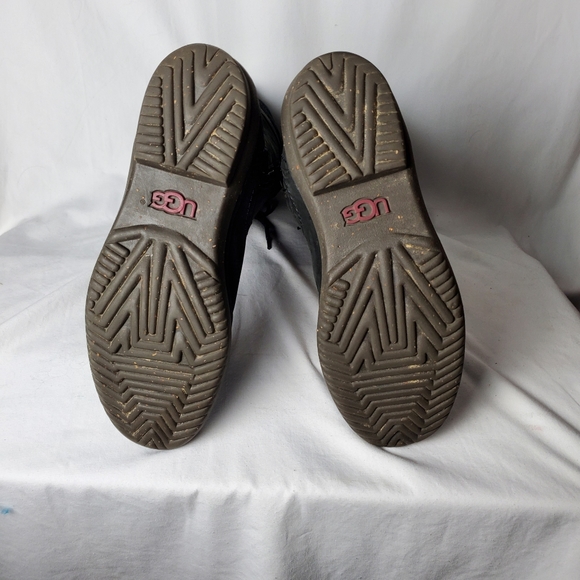 Ugg Elsa Black Knee High Leather Boots Size 8 - Picture 13 of 16